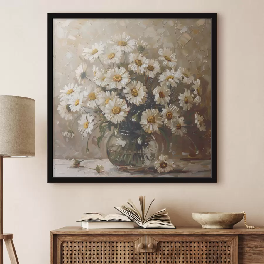 Fototapetes Margrietiņu pušķis vāzē f38647