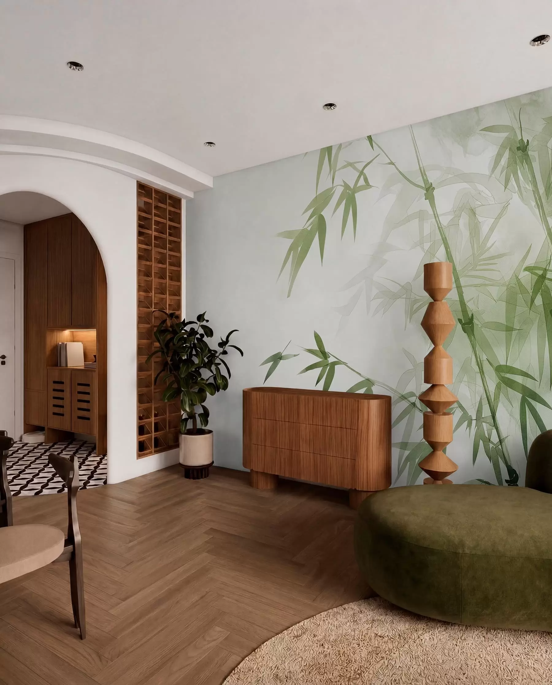 Fototapetes Zari ar lapām akvarelis w00687