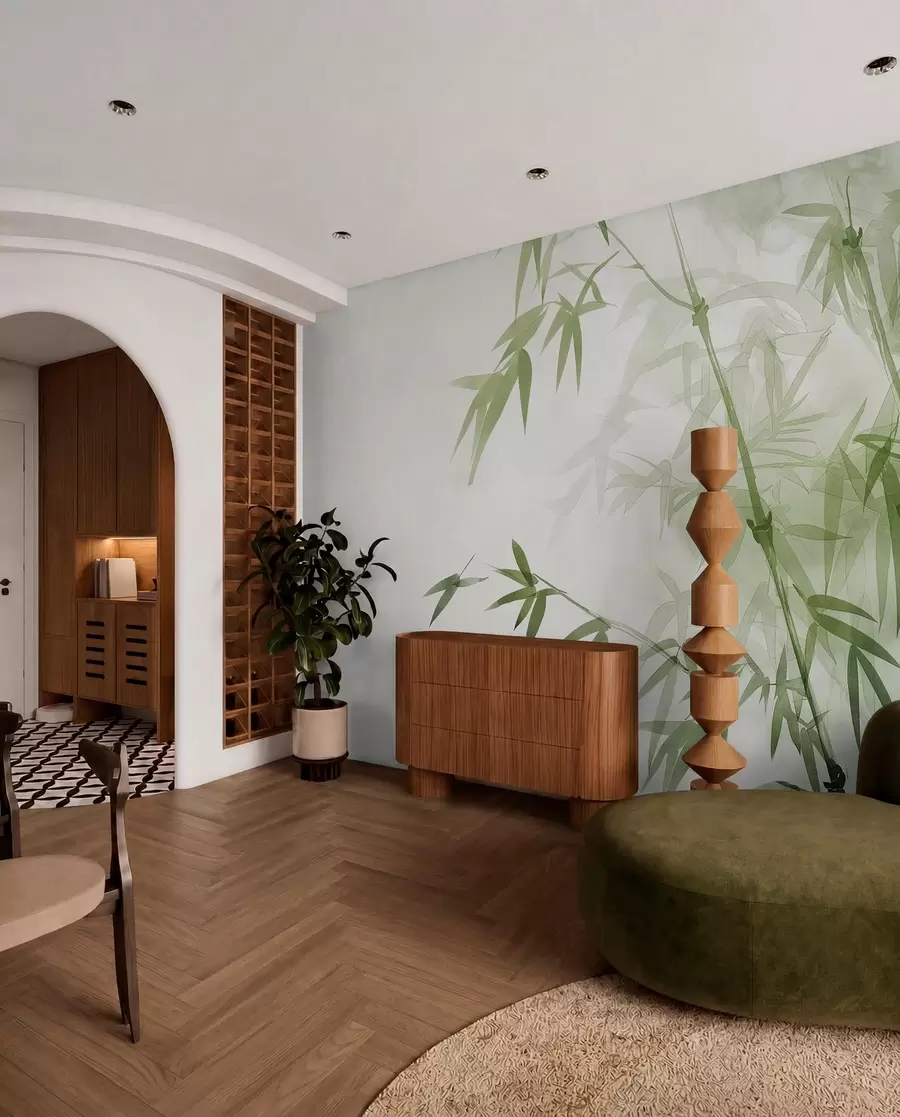 Fototapetes Zari ar lapām akvarelis w00687