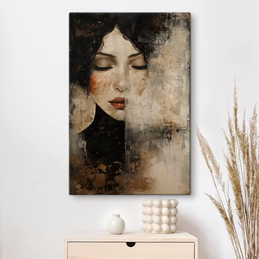 Glezna Meitene ar tumšiem matiem s38789