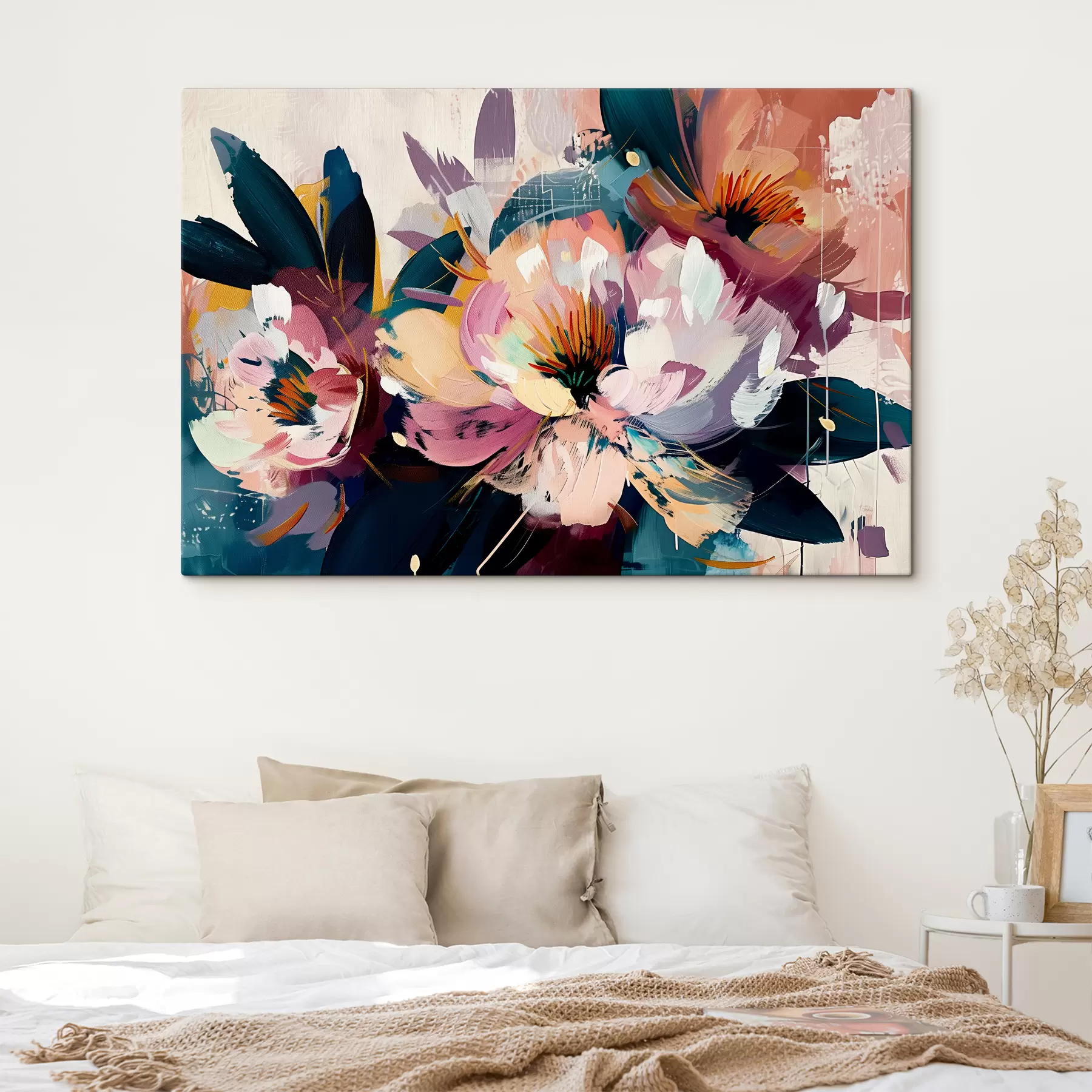 Fototapetes Lieli ziedi krāsoti ar eļļu s38799