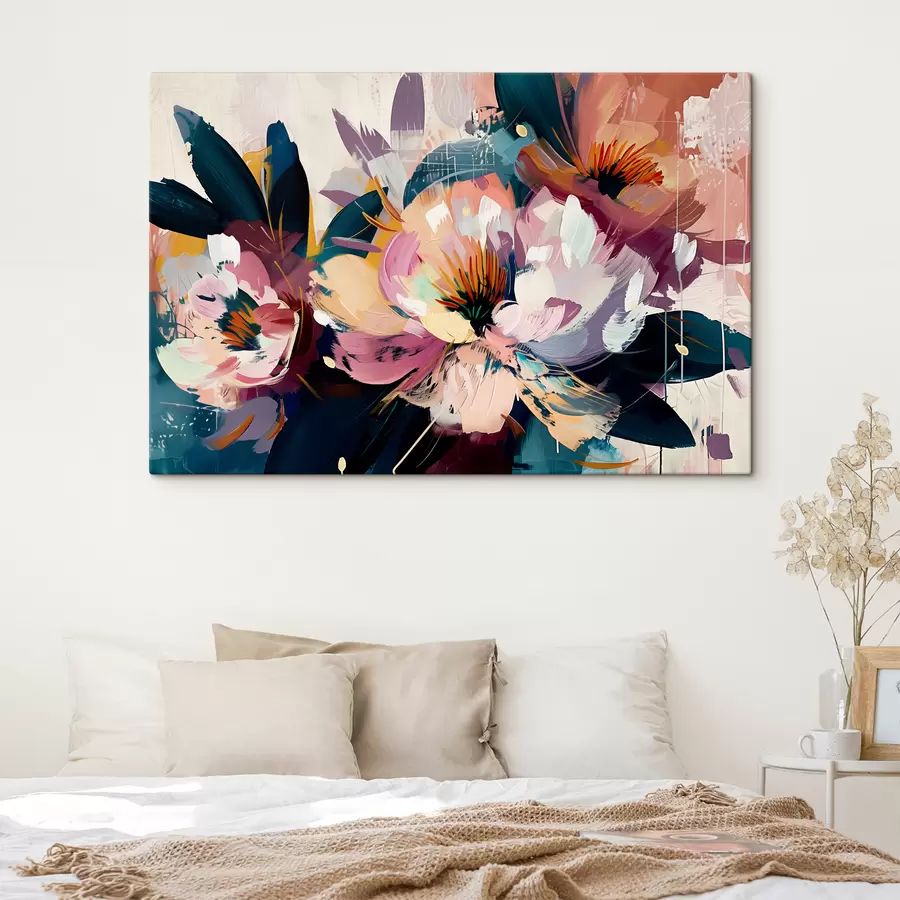 Glezna Lieli ziedi krāsoti ar eļļu s38799