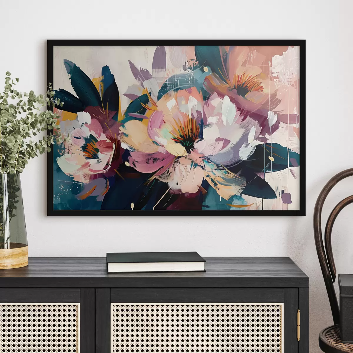 Plakāts Lieli ziedi krāsoti ar eļļu f38799