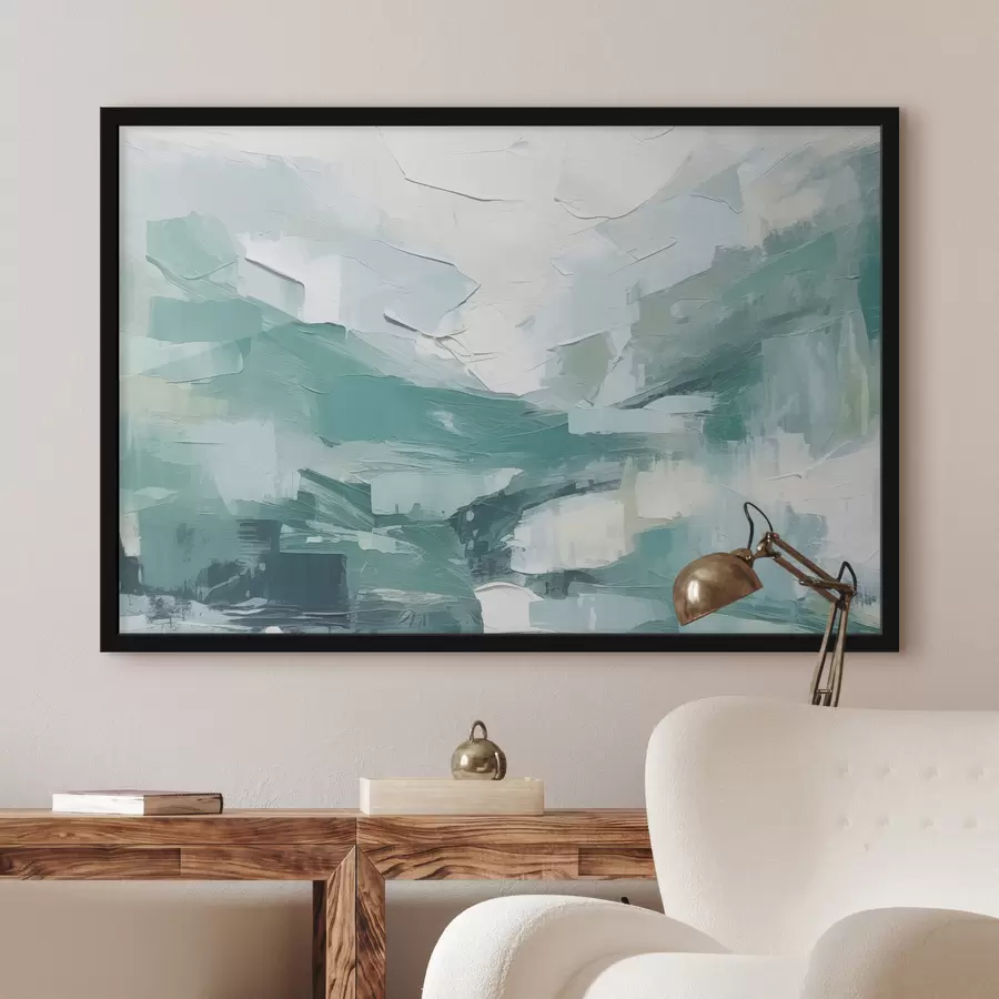 Fototapetes Zili baltu lielu triepienu abstrakcija, eļļas gleznas imitācija, minimālisms f38915