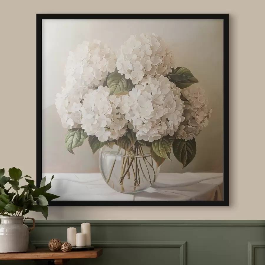 Fototapetes Balto hortenziju pušķis f38711