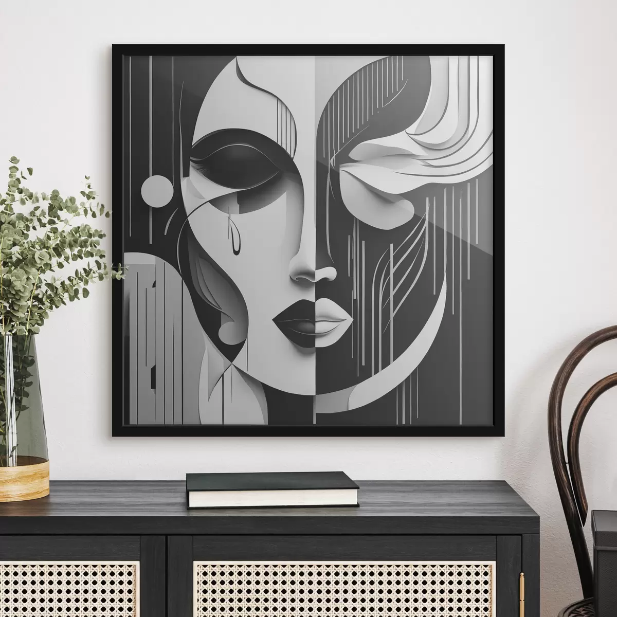 Plakāts Melnbalta maska f38850