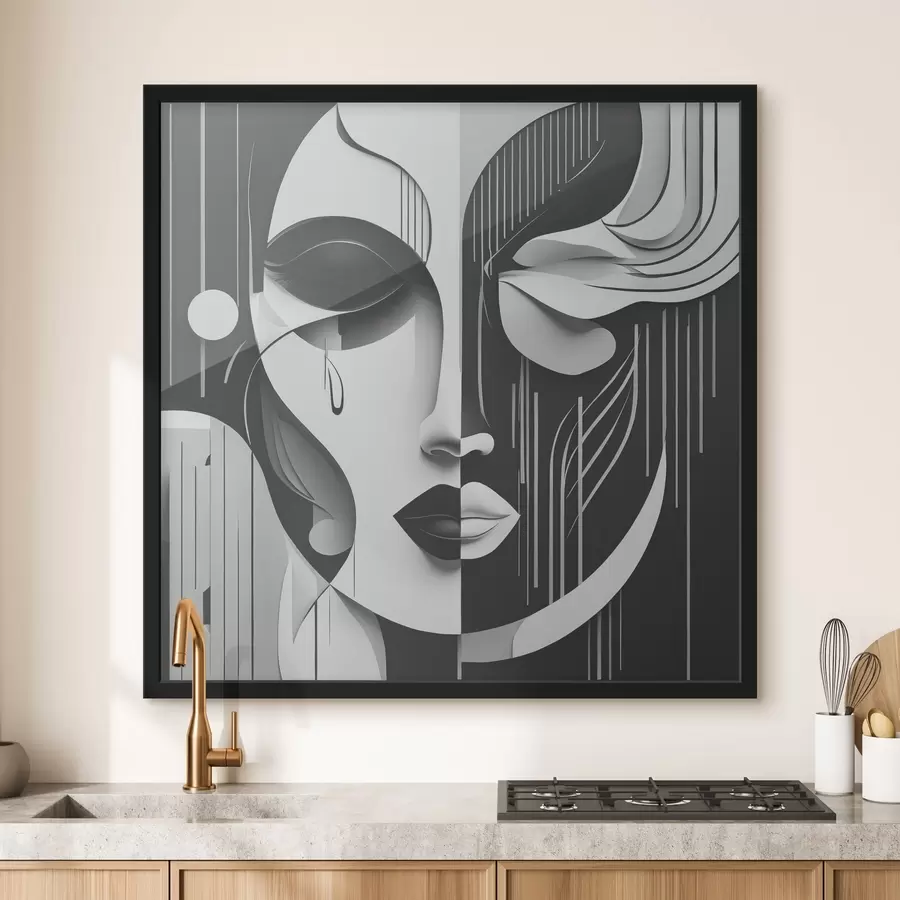 Fototapetes Melnbalta maska f38850