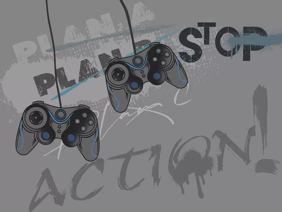 Fototapetes Bērnu tapetes pusaudžiem ar kursorsvirām un grafiskiem burtiem pelēkā krāsā w00829v1