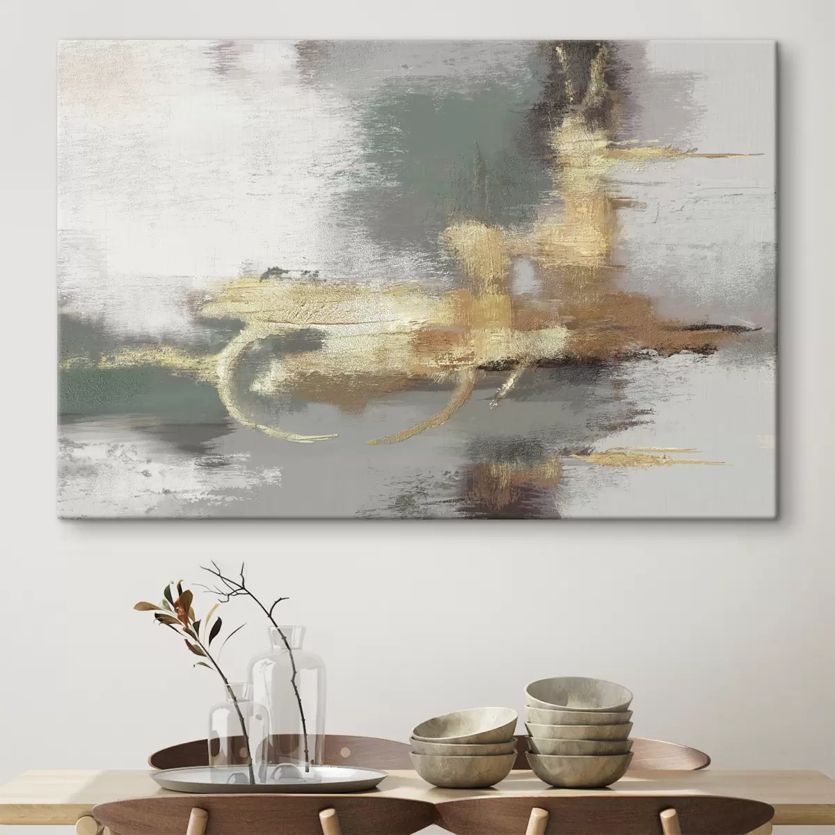 Glezna Teksturēta pelēka abstrakcija ar spilgtu akcentu s39106