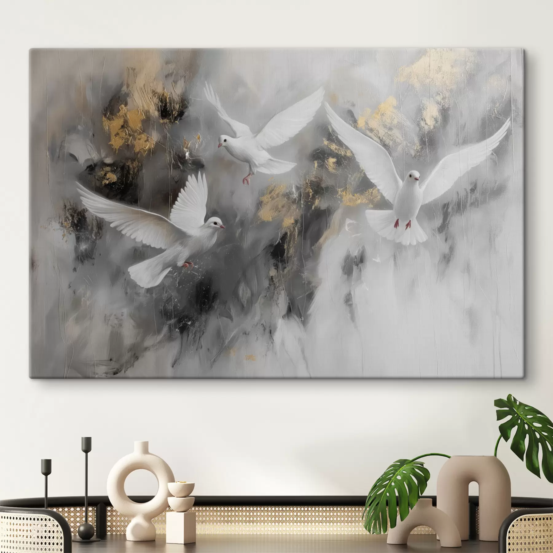 Fototapetes Balti baloži uz pelēka fona s39101