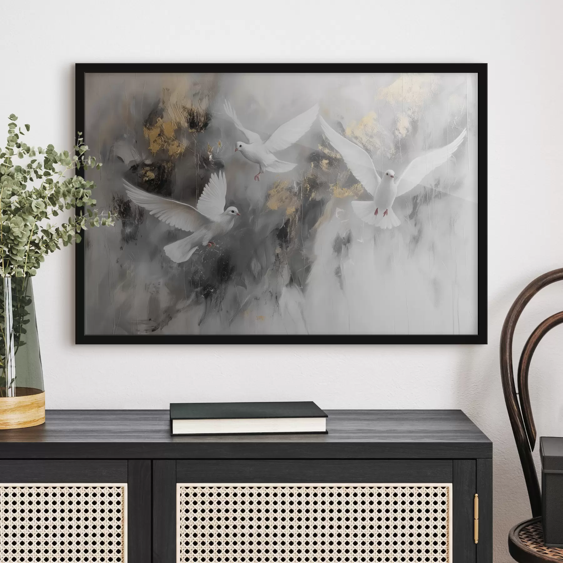 Fototapetes Balti baloži uz pelēka fona f39101