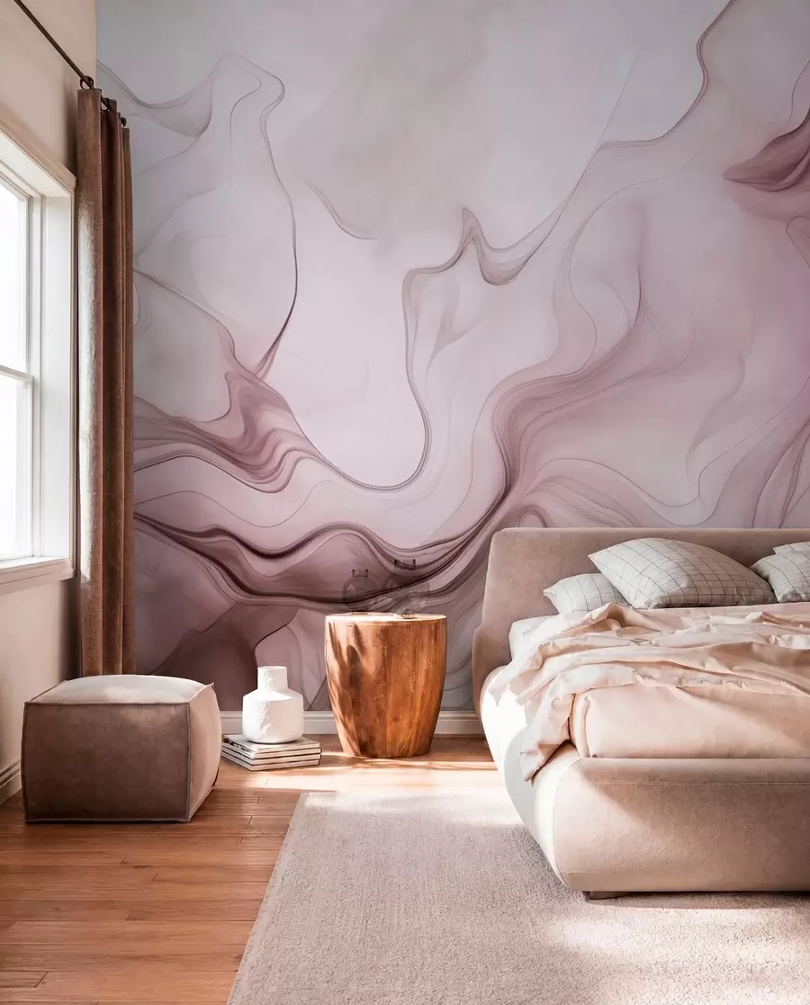 Fototapetes Pastels, abstrakti viļņi uz gaiša fona w01185v2