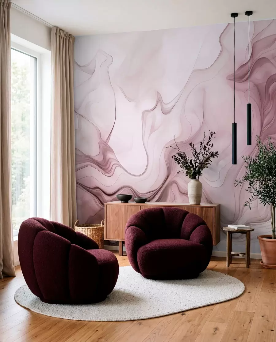 Fototapetes Pastels, abstrakti viļņi uz gaiša fona w01185v2