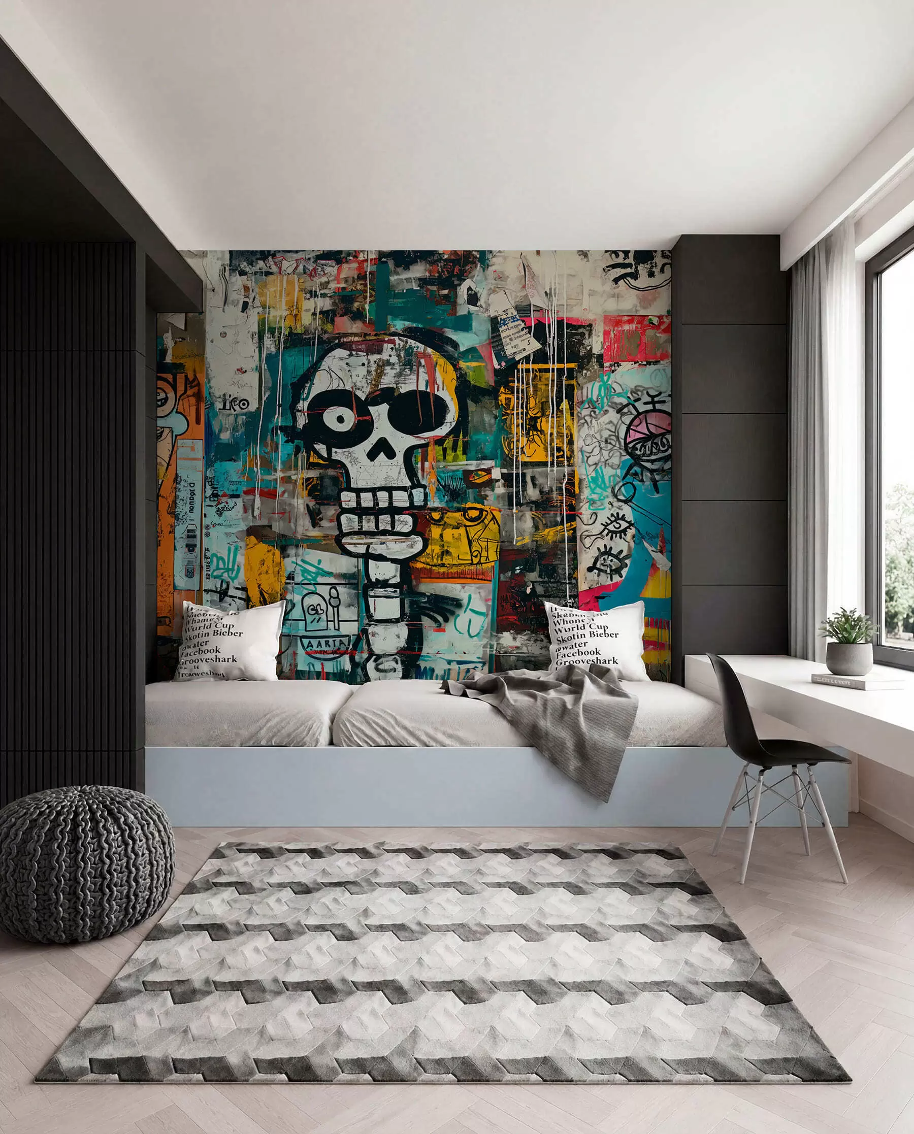 Fototapetes Galvaskauss grafiti stilā w01187