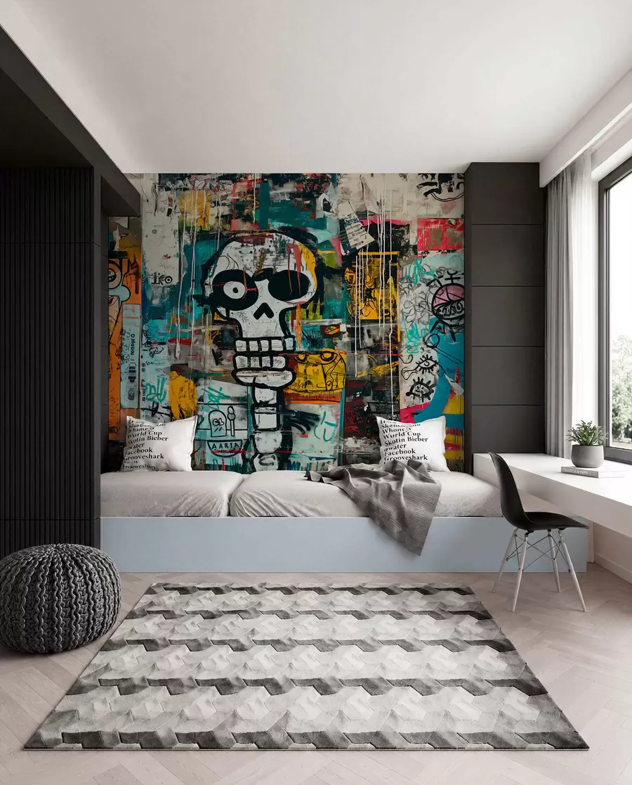 Fototapetes Galvaskauss grafiti stilā w01187