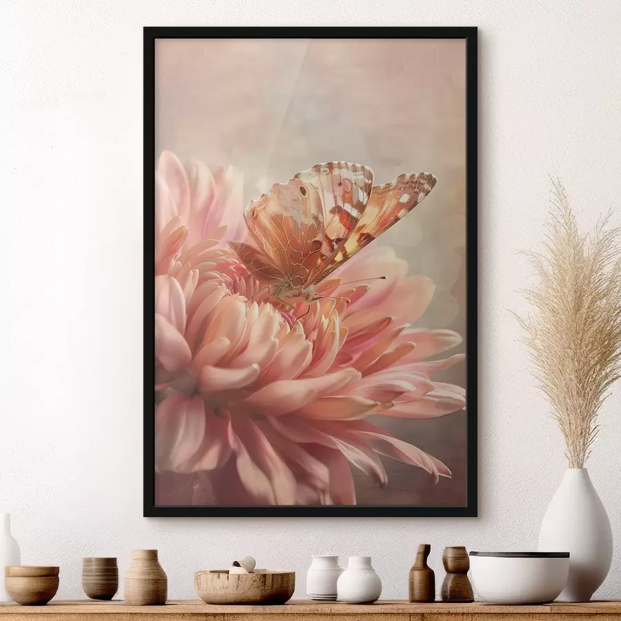 Fototapetes Tauriņš uz liela ziedpumpura f39071