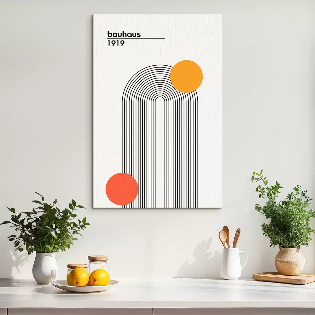 Glezna Bauhaus ģeometriskā abstrakcija s39260