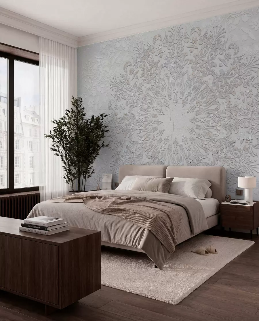 Fototapetes Ļoti detalizēta mandalas apdruka, kas rada skaistu un smalku mežģīņu dizainu w01249