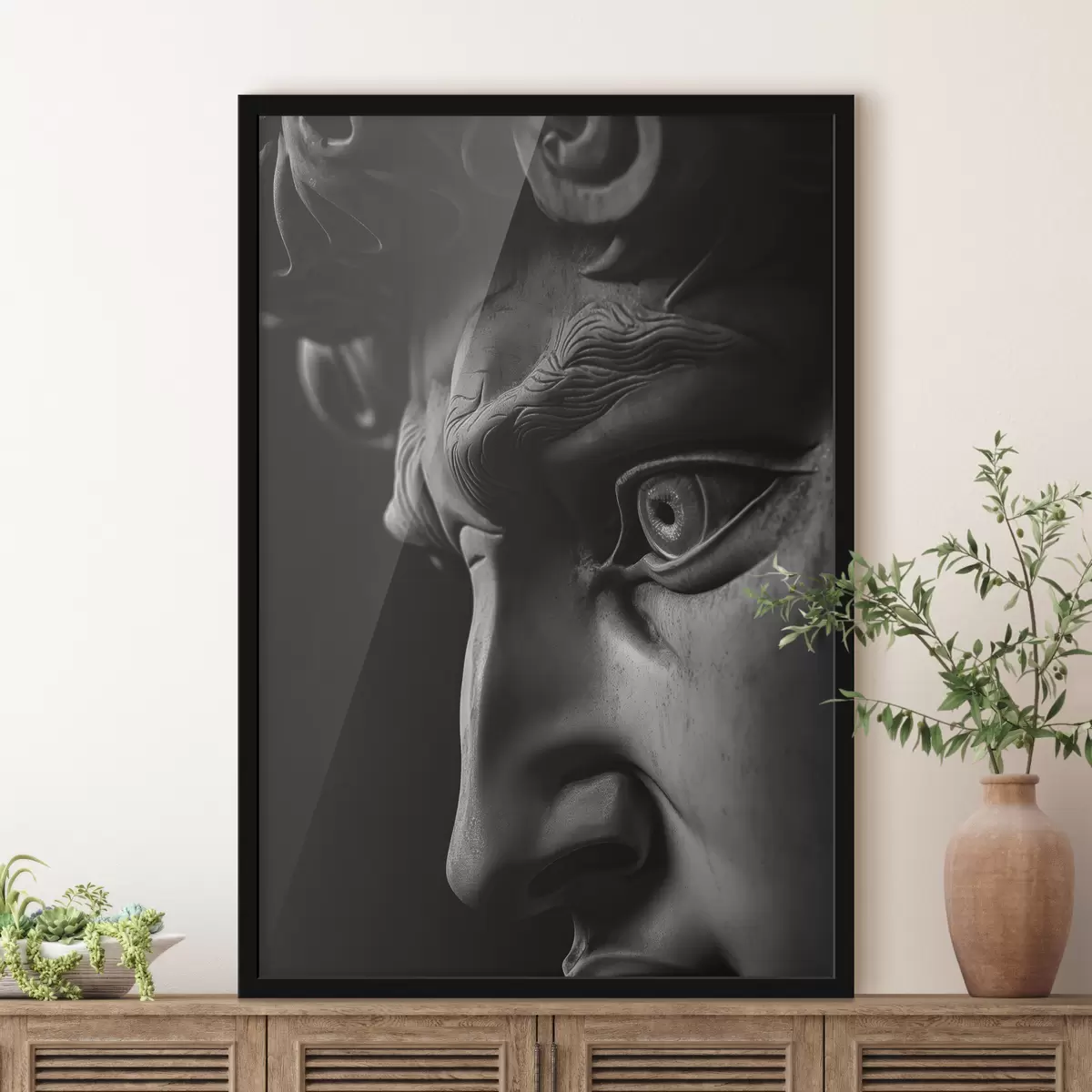 Plakāts Dāvida portrets profilā tuvplānā f26124