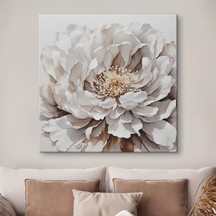 Glezna Baltu ziedu tuvplāns s39178