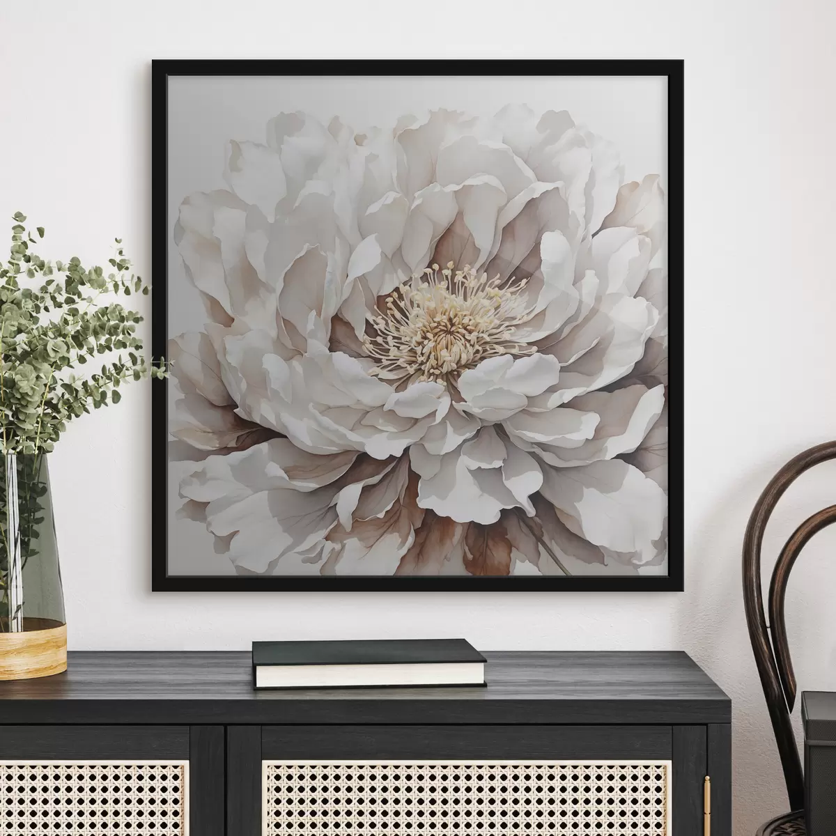 Plakāts Baltā zieda tuvplāns f39178