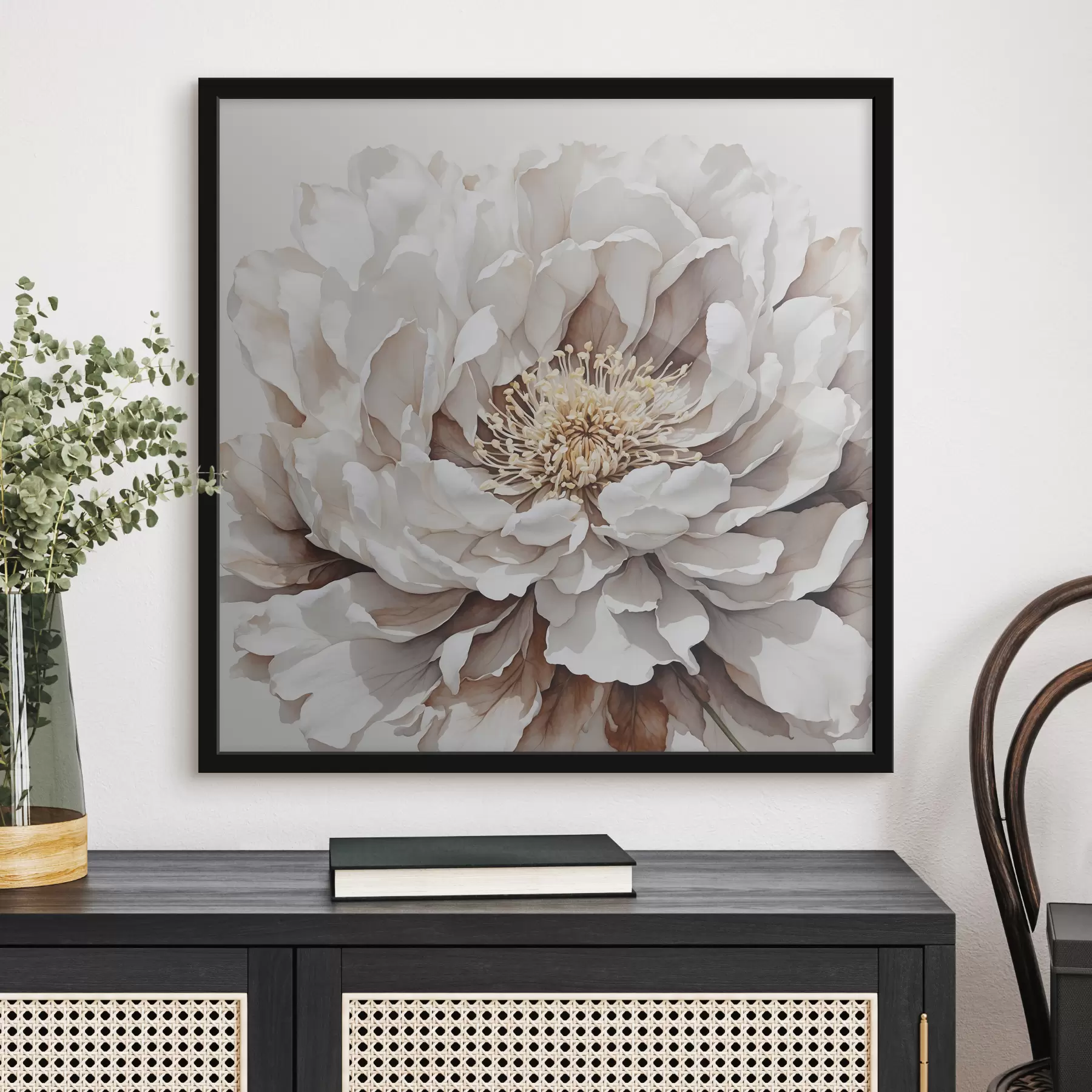 Fototapetes Baltā zieda tuvplāns f39178