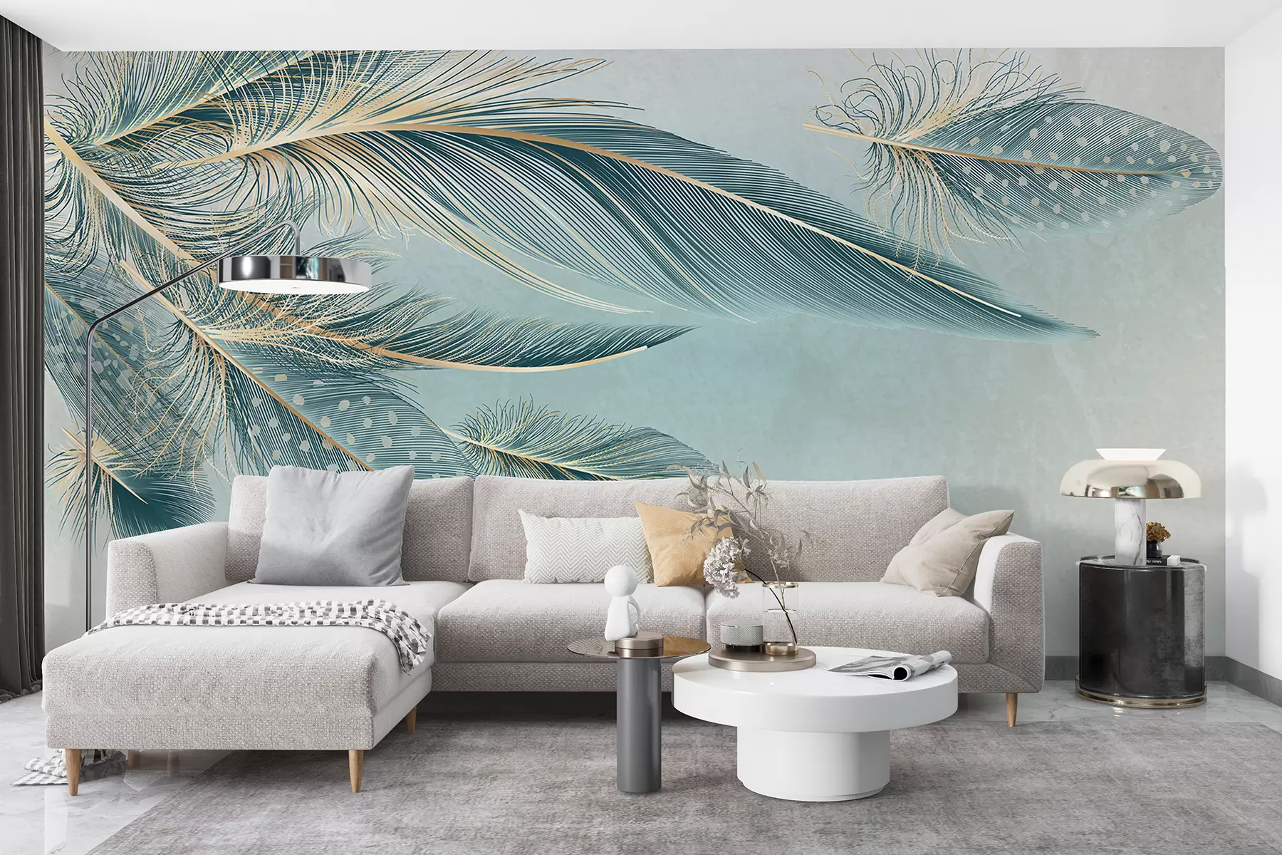 Fototapetes Delikātas spalvas zilos toņos w01312