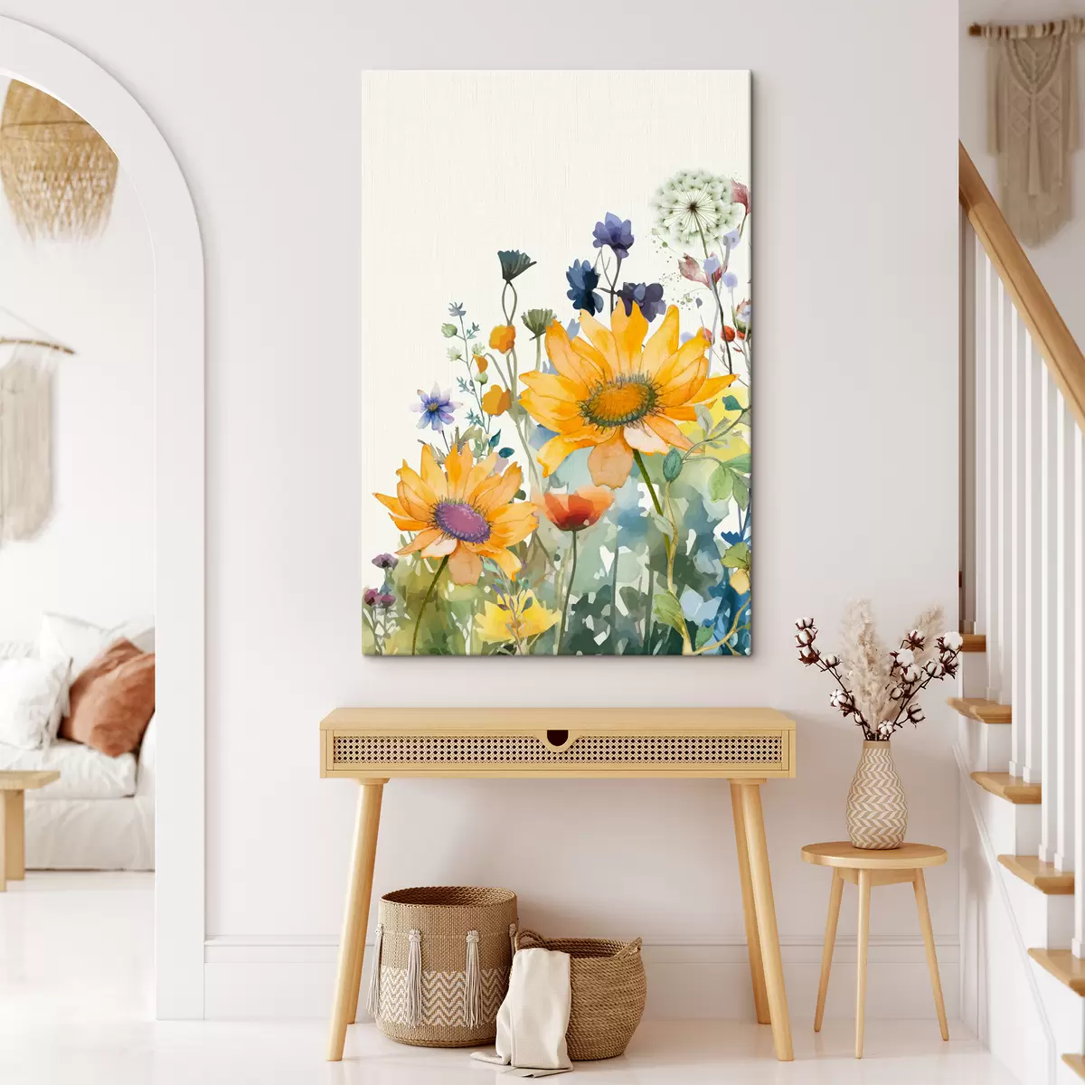 Glezna Krāsaini akvareļu savvaļas ziedi s39338