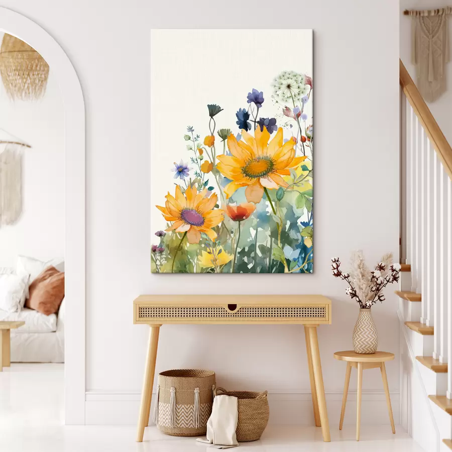 Glezna Krāsaini akvareļu savvaļas ziedi s39338