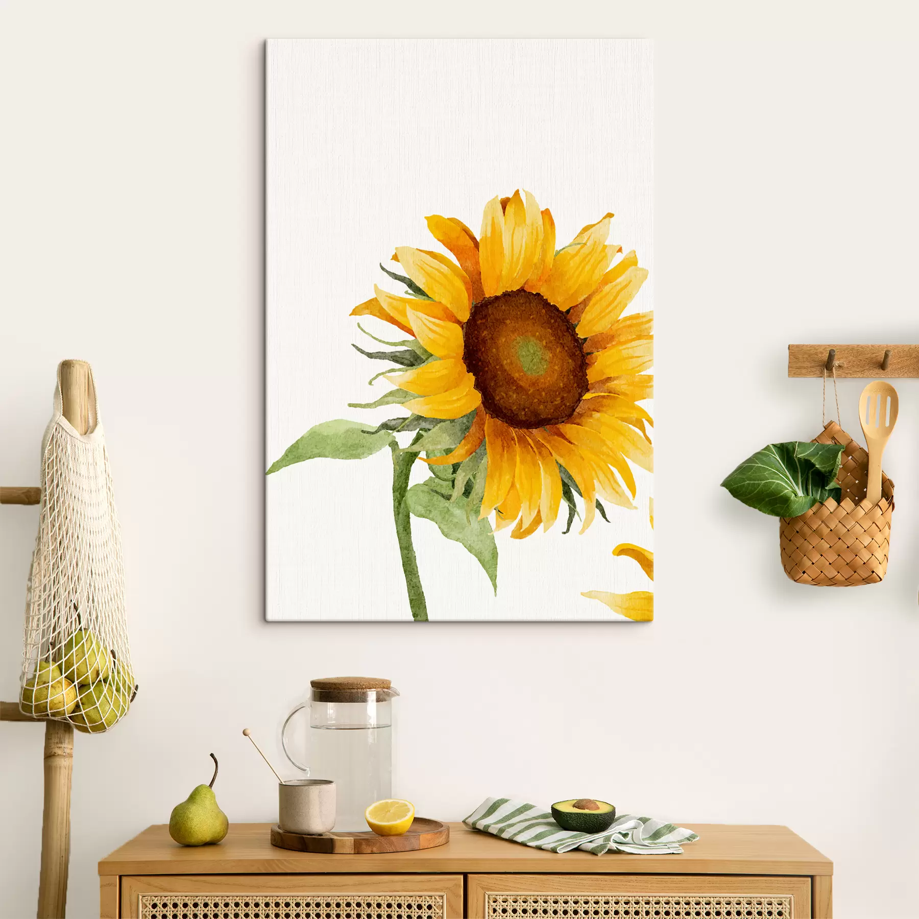 Glezna Krāsaina akvareļa saulespuķe s39343