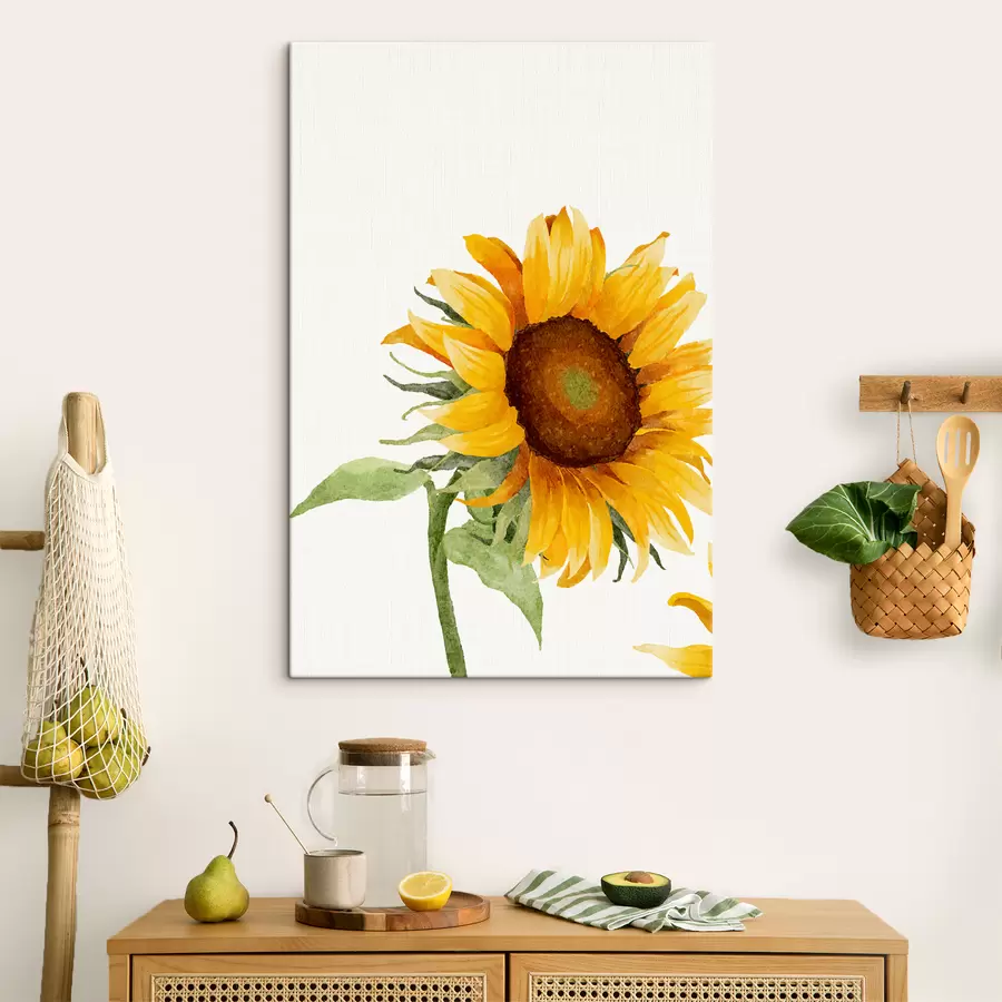 Glezna Krāsaina akvareļa saulespuķe s39343