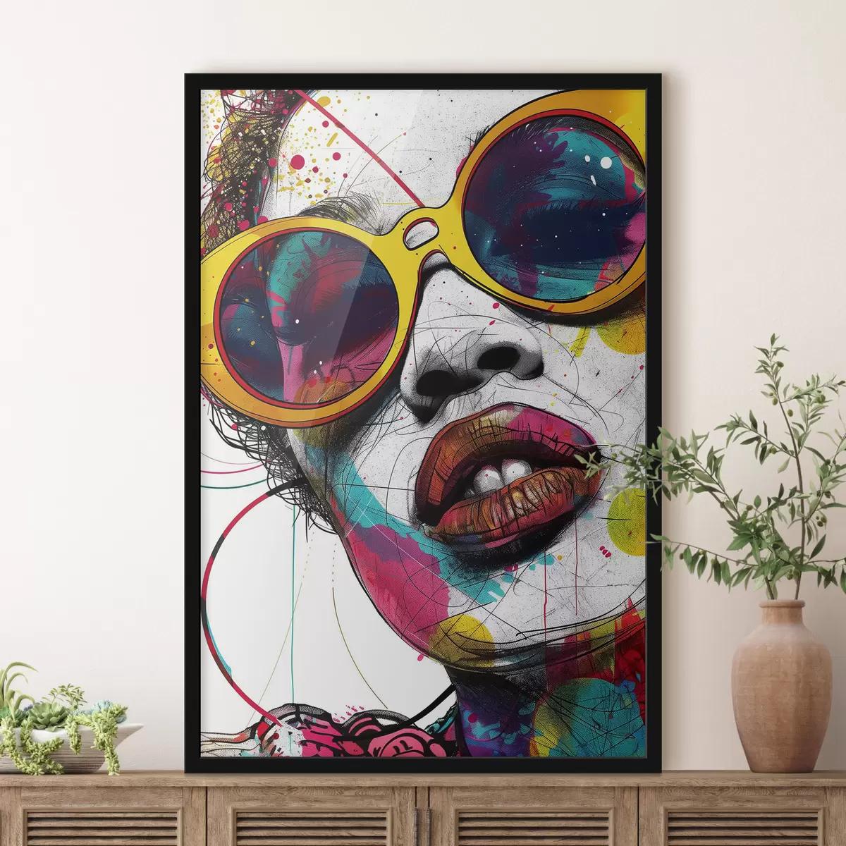 Plakāts Spilgts meitenes attēls popārta stilā f39203