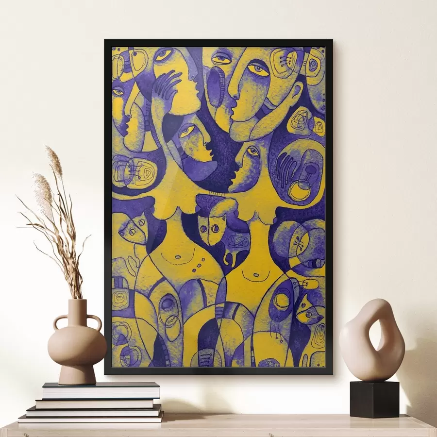 Fototapetes Krāsainas sejas abstraktā ekspresionisma mākslas darbos f37829