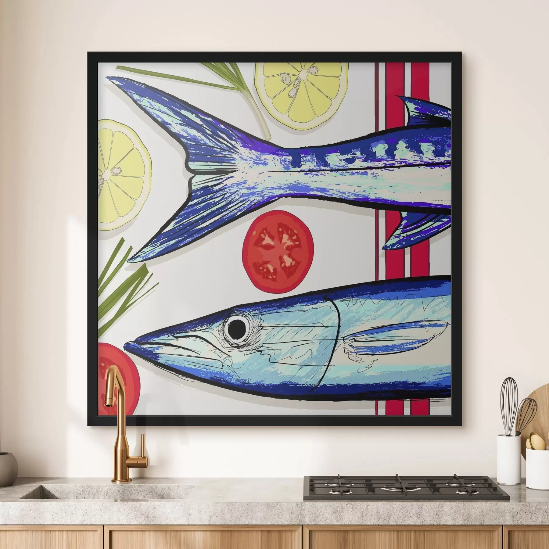 Fototapetes Svaigas zivis ar spilgtiem papildinājumiem f38037