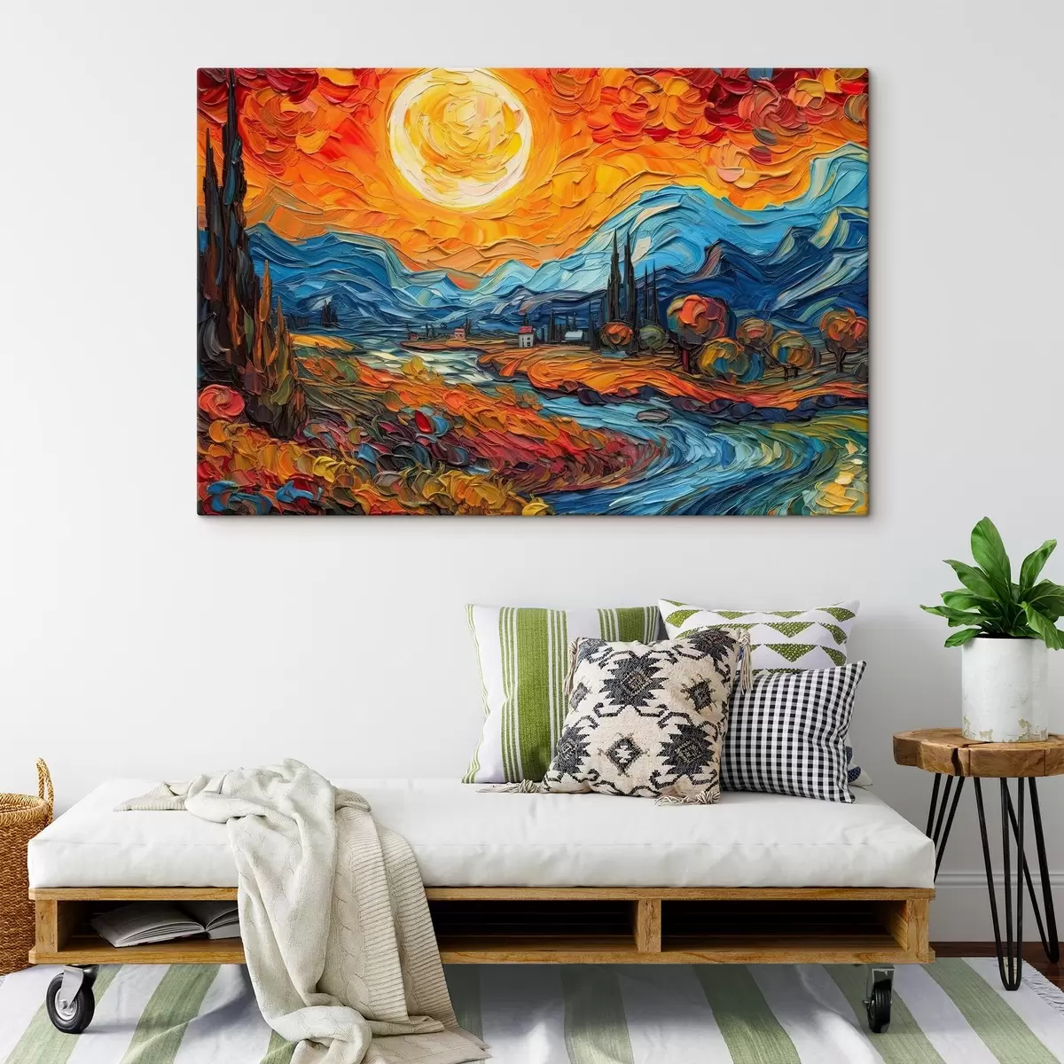 Glezna Spilgta ainava zem spožās saules s38057