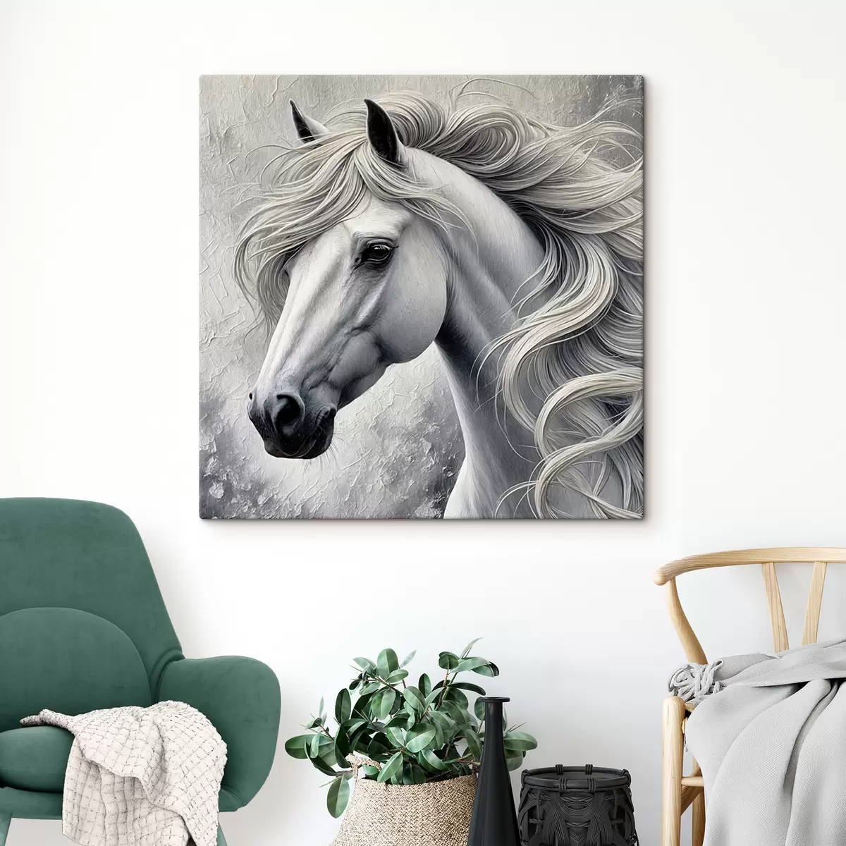 Glezna Balta zirga portrets s39489