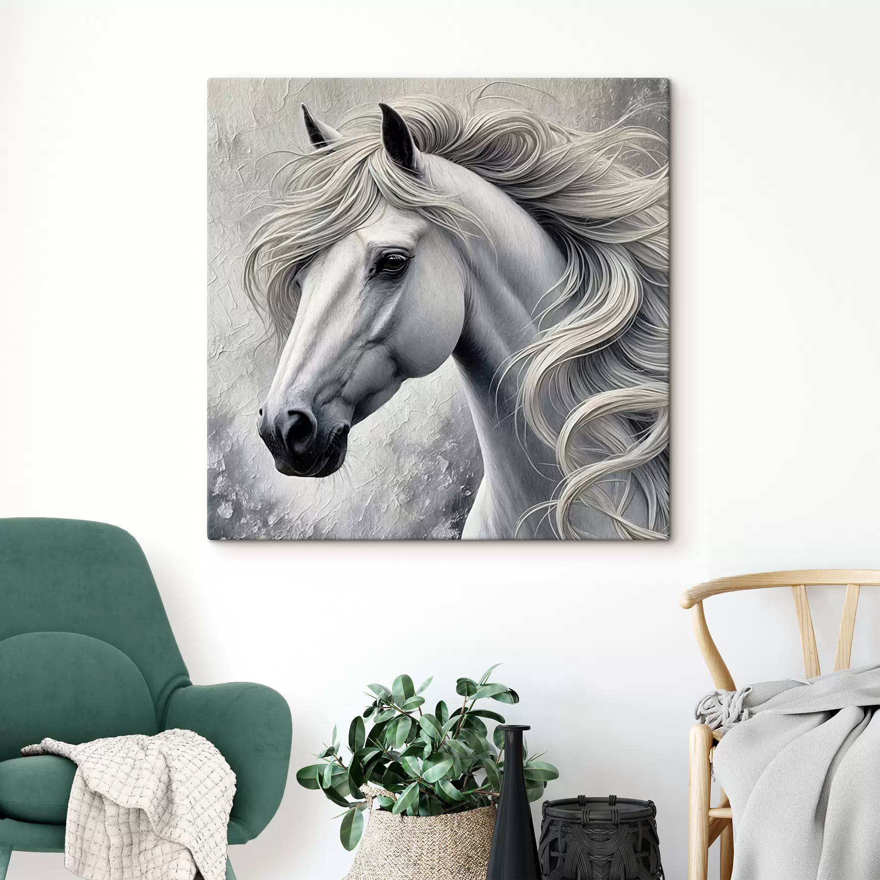 Glezna Balta zirga portrets s39489