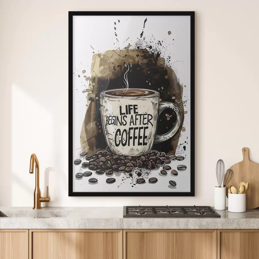 Fototapetes Kafijas krūze ar uzrakstu f39445