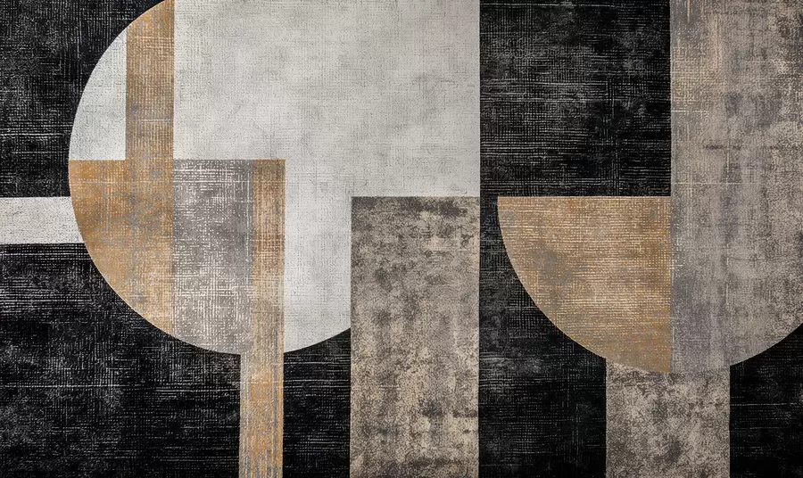 Fototapetes Mūsdienīga teksturēta abstrakcija melnā un oranžā krāsā w07878