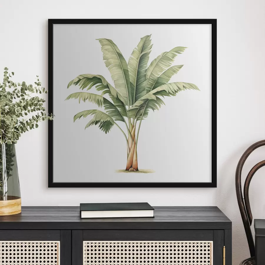 Fototapetes Banānu palmas akvareļkrāsas minimālisma ilustrācija f39562