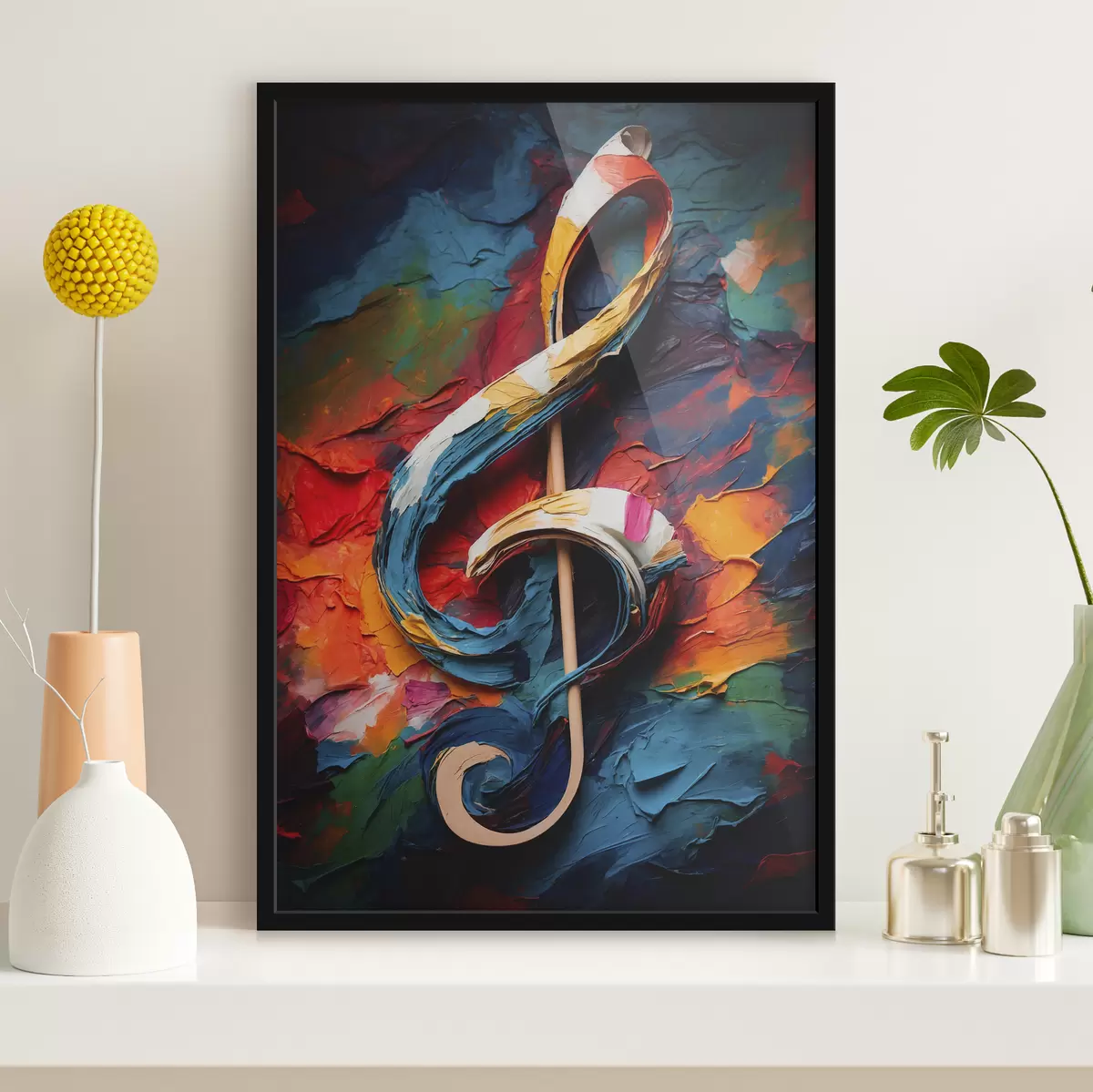 Plakāts Piezīme uz abstrakta eļļas fona f39373