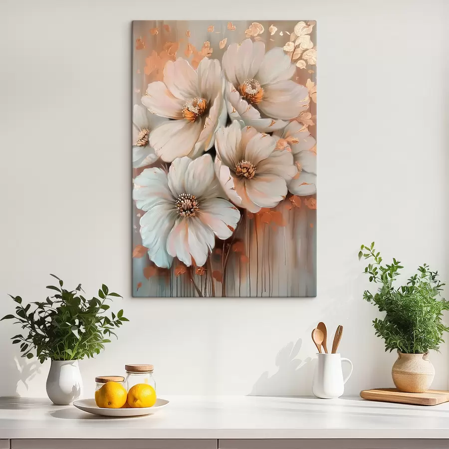 Glezna Baltie ziedi s39551