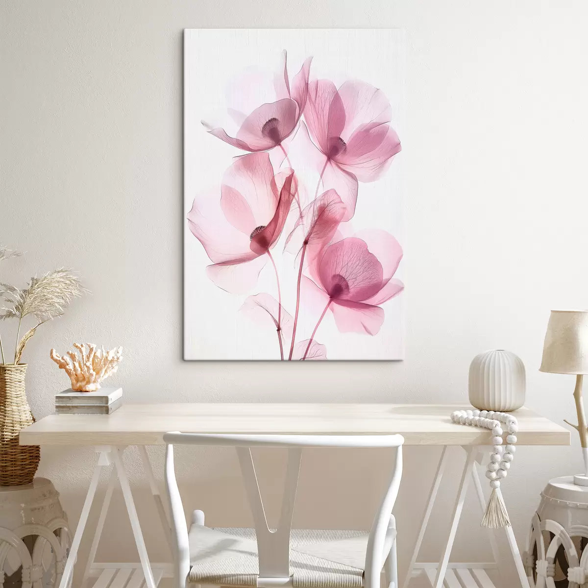 Glezna Stilīgi caurspīdīgi ziedi jauna tendence s39575