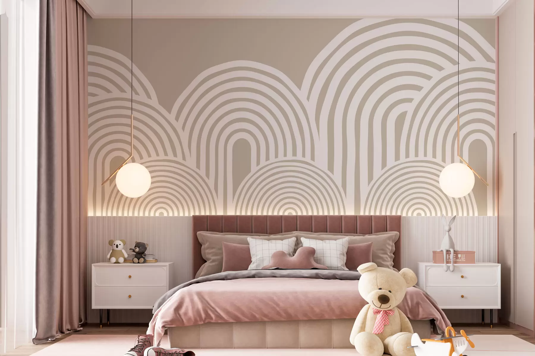 Fototapetes Viļņotas arkas Skandināvu stila minimālisms w08037v3