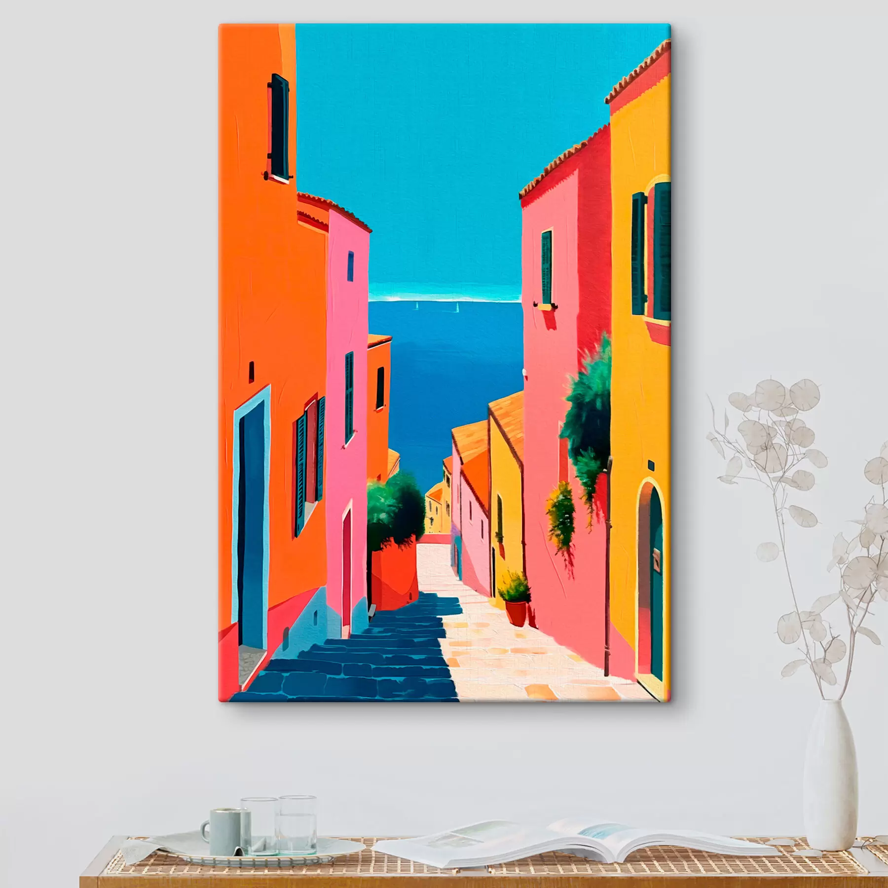 Fototapetes Skats uz jūru un gaiša iela s39579