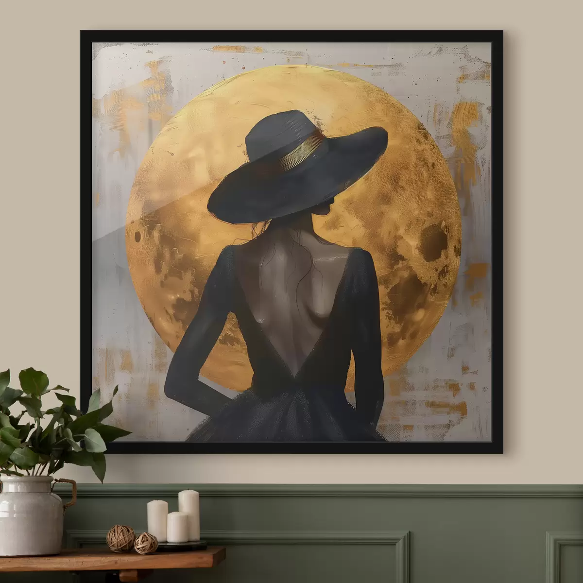 Plakāts Meitene melnā f39685