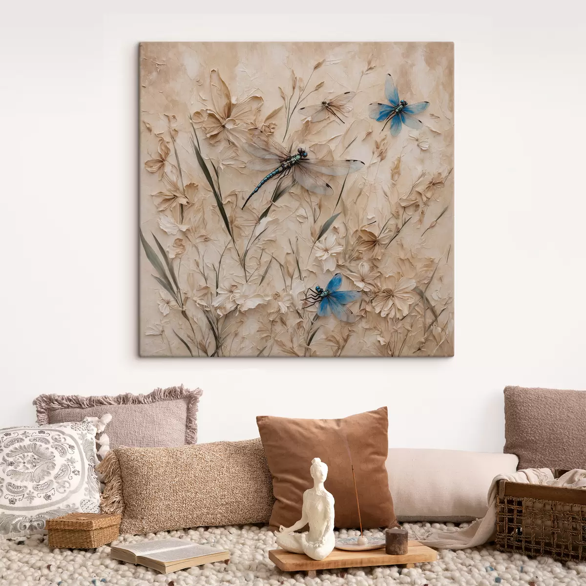 Glezna Spāres uz abstrakta bēša fona s39600