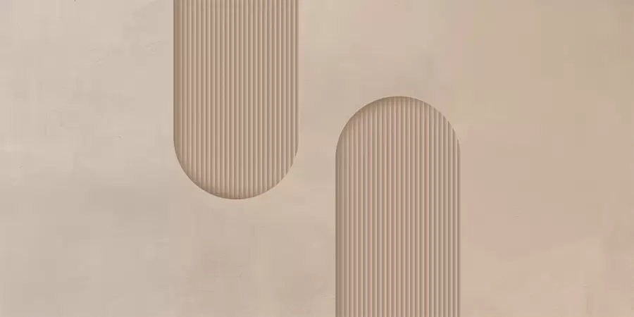 Fototapetes Art Deco tekstūras tapetes siltos smilškrāsas toņos. Tilpuma arku imitācija    w08048