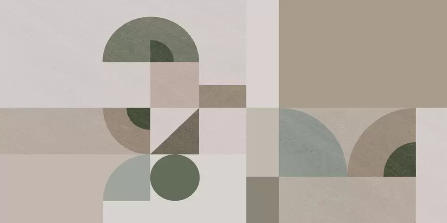 Fototapetes Abstrakta teksturēta ģeometrija Art Deco stilā bēšā, brūnā un zaļā toņos w08049