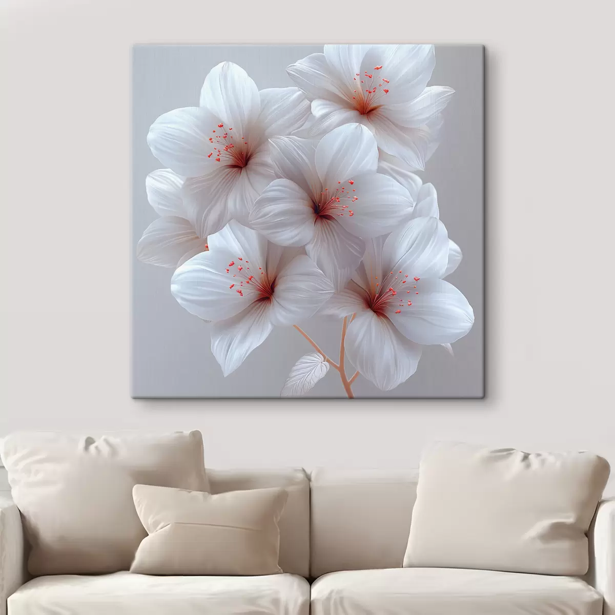 Glezna Elegantas un minimālistiskas baltas lilijas s39761